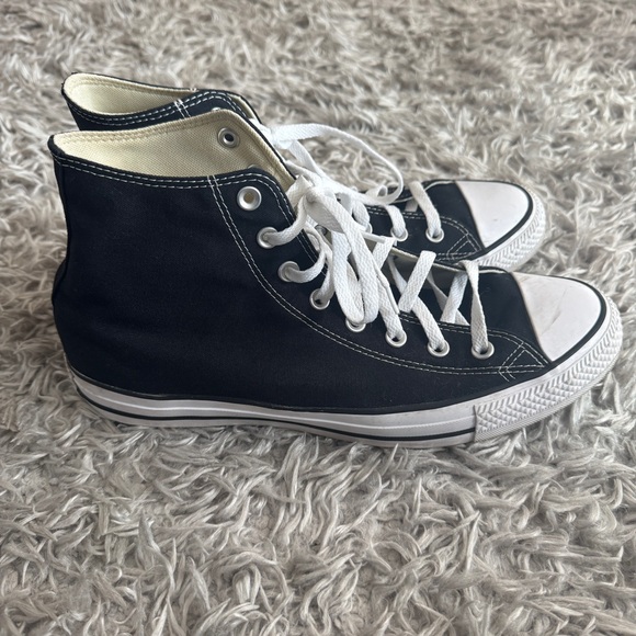 Converse Black & White Chuck Taylor All Star Canvas High Top Shoes - Picture 3 of 12
